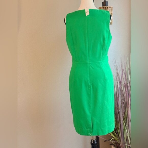 J. Crew Dress Green Textured Sleeveless Lined Midi Size 10 - Picture 4 of 7